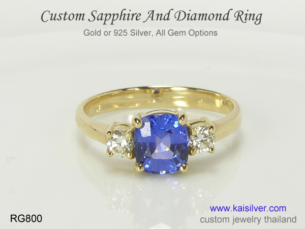 sapphire diamond mothers ring