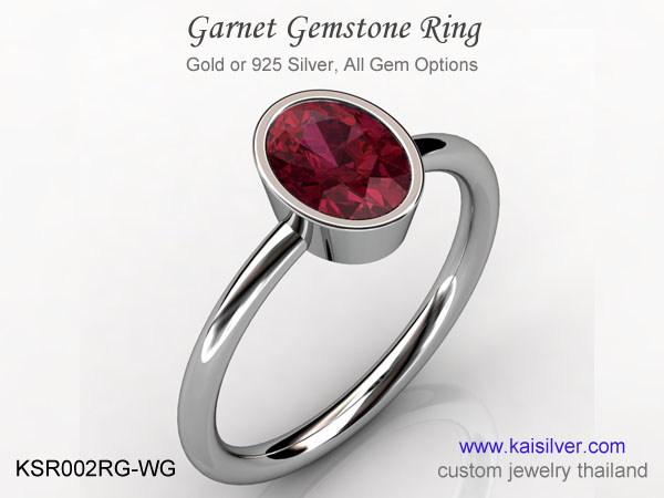 gold or silver garnet ring