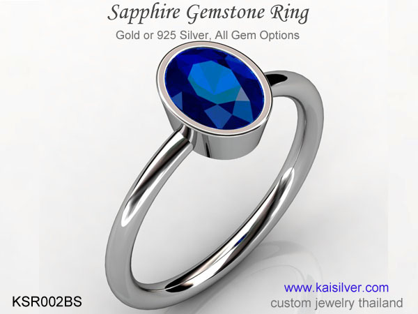 gemsgtone ring with sapphire 