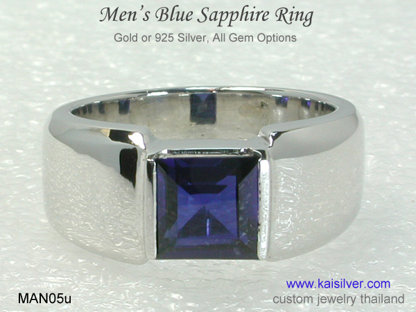man05 sapphire band ring silver gold 