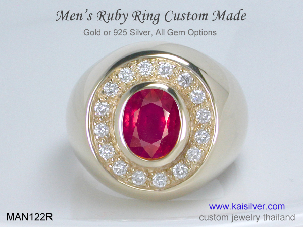 ruby custom made ring