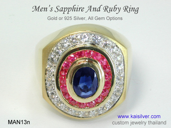 mens blue sapphire ring 