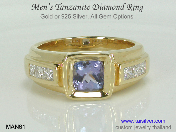 men's tanzanite gemstone ring 