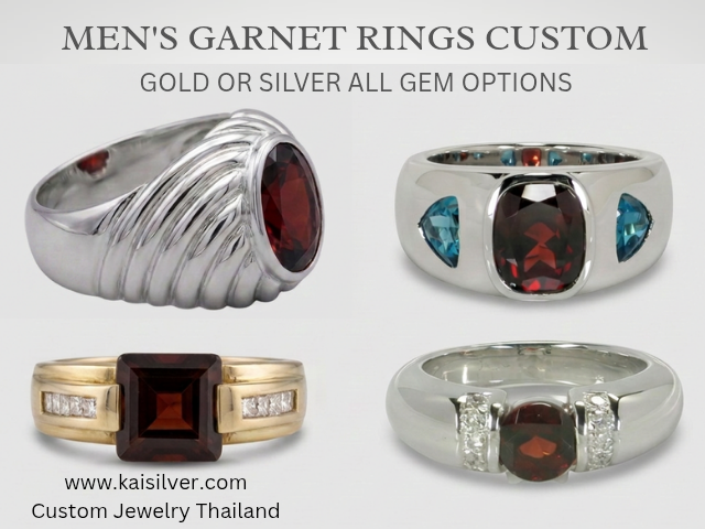 garnet gemstone rings for men custom 