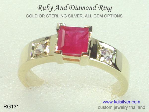 custom rings with ruby gemstones