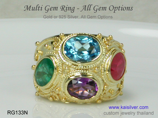 kaisilver ruby gemstone ring