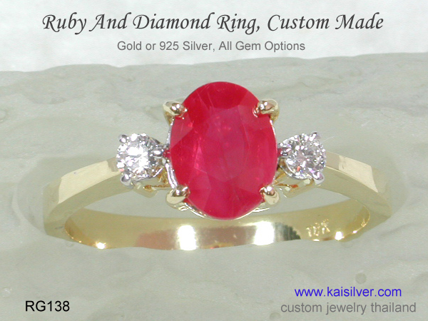 ruby diamond ring gold or silver