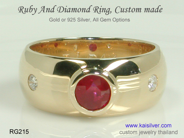 ruby gold ring band