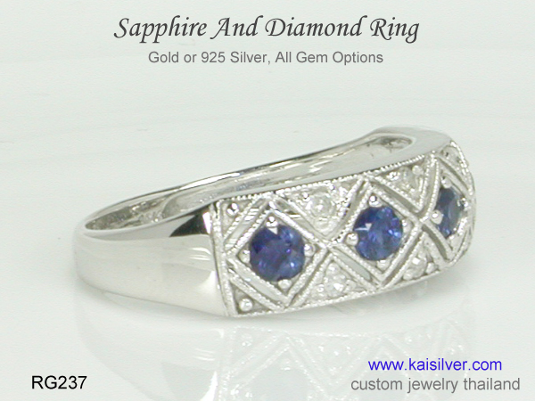 sapphire gold rings with gemstone 